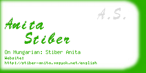 anita stiber business card